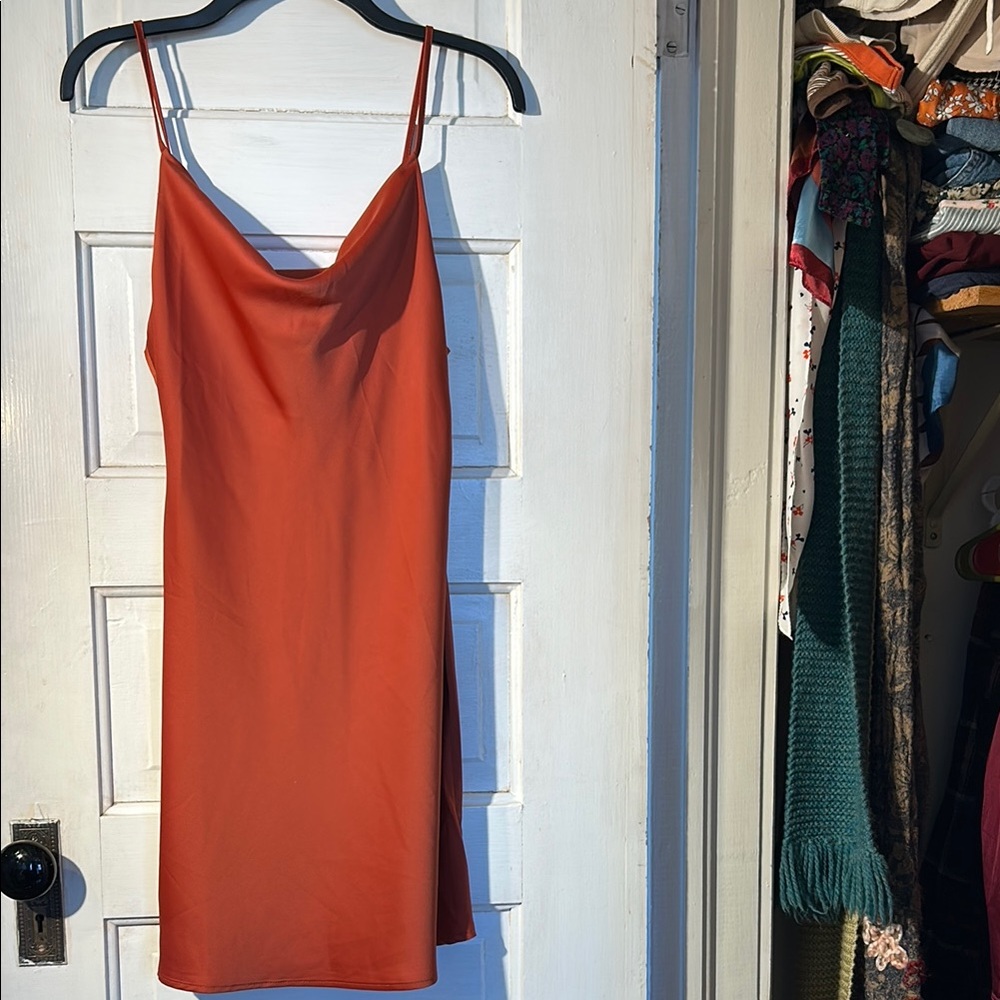 Elegant Rust Slip Dress